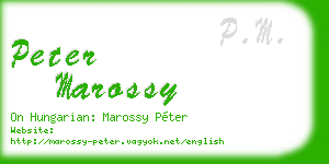 peter marossy business card